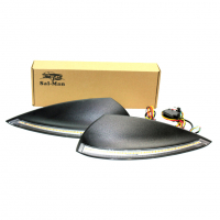 Реснички фар "Sal-Man" (с динамическим повторителем поворотника и ДХО) Лада Приора (темное стекло)