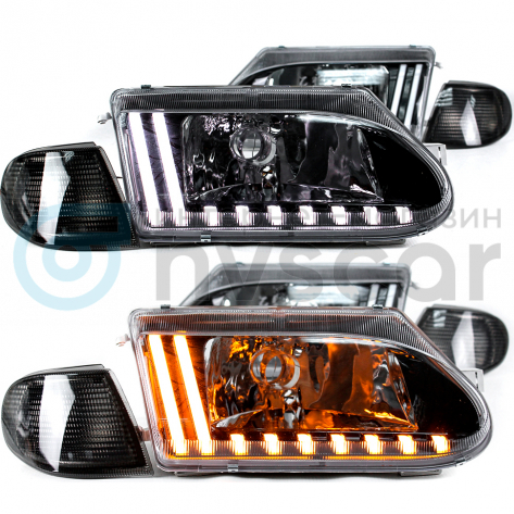 Фары передние в стиле "Audi" ВАЗ 2113, 2114, 2115 (тонированный повторитель)