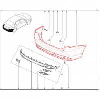 Бампер задний оригинальный (без отверстий под парктроник) "ППИ" Лада Веста NG седан, Веста NG СВ универсал (Борнео 633)