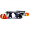 Фары передние BI-LED в стиле "Audi" ВАЗ 2113, 2114, 2115 (оранжевый повторитель)
