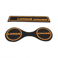 Коврики тоннеля пола с неоновым логотипом "Largus Cross" (оранжевые) (pg3691)