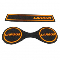 Коврики тоннеля пола с неоновым логотипом "Largus" (оранжевые) (pg3688)