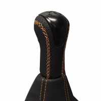 Ручка КПП (с чехлом, для тросового привода, черная вставка, эко-кожа с перфорацией, с прострочкой) Лада Гранта, Калина-2 и Датсун