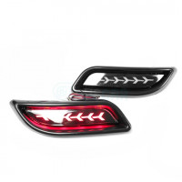 Светодиодные накладки бампера "Lexus" "Y" (красные) Лада Приора-2 (черные)