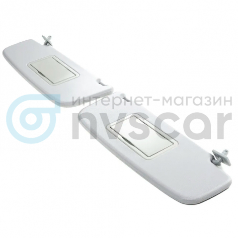 Солнцезащитные козырьки (серые) с двумя открывающимися зеркалами Лада Калина 1-2, Гранта, Гранта ФЛ, Датсун