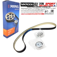 Комплект ГРМ "MAREL SPORT" Лада Приора, Гранта, Калина, Веста, Веста NG, Икс-рей, Ларгус (16кл.) (металлические ролики + ремень тефлон) дв. 21126, 21127, 21129 (MKR006)