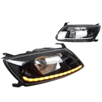 Фары передние с лентой ДХО и повторителем Лада Гранта (черные маски)