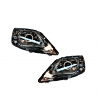 Фары передние с линзой и ангельскими глазками Лада Ларгус (хром)