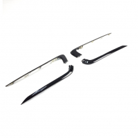 Молдинги (вставки) переднего бампера "Иксы" (черный лак) Лада Гранта ФЛ (4 шт.)