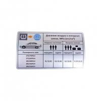 Наклейка информационная о давлении шин Лада Приора седан (pg4048)