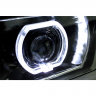 Фары передние с BI-LED линзой и ангельскими глазками ВАЗ 2104, 2105, 2107 (черные)