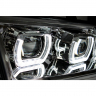 Фары передние с 4-мя LED линзами BMW New, ангельскими глазками ВАЗ 2110, 2111, 2112 (хромированные)