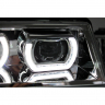 Фары передние с 4-мя LED линзами BMW New, ангельскими глазками ВАЗ 2110, 2111, 2112 (хромированные)