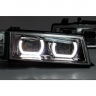 Фары передние с 4-мя LED линзами BMW New, ангельскими глазками ВАЗ 2110, 2111, 2112 (хромированные)