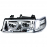 Фары передние с 4-мя LED линзами BMW New, ангельскими глазками ВАЗ 2110, 2111, 2112 (хромированные)