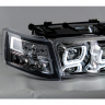 Фары передние с 4-мя LED линзами BMW New, ангельскими глазками ВАЗ 2110, 2111, 2112 (хромированные)