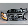 Фары передние с 4-мя LED линзами BMW New, ангельскими глазками ВАЗ 2110, 2111, 2112 (хромированные)