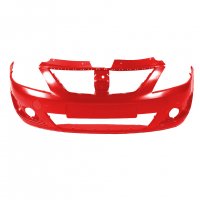 Бампер передний под ПТФ "Кампласт" Лада Ларгус (Красный сплав 136)