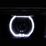 Фары передние BI-LED с овальными ангельскими глазками и оранжевым повторителем ВАЗ 2113, 2114, 2115 (черные)