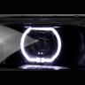 Фары передние BI-LED с овальными ангельскими глазками и оранжевым повторителем ВАЗ 2113, 2114, 2115 (черные)