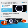 Фары передние BI-LED с овальными ангельскими глазками и оранжевым повторителем ВАЗ 2113, 2114, 2115 (черные)