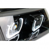 Фары передние с 4-мя LED линзами BMW New, ангельскими глазками ВАЗ 2110, 2111, 2112 (черные, тонированные)