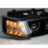Фары передние с 4-мя LED линзами BMW New, ангельскими глазками ВАЗ 2110, 2111, 2112 (черные, тонированные)