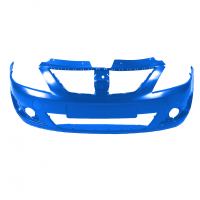 Бампер передний под ПТФ "Кампласт" Лада Ларгус (Лазурно-синий 498)