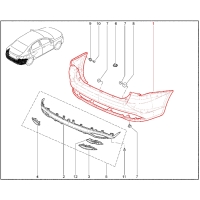 Бампер задний оригинальный (6 отверстий под парктроник) "ППИ" Лада Веста NG седан, Веста NG СВ универсал (Пантера 672)
