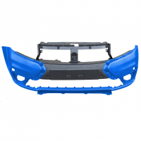 Бампер передний оригинальный под ПТФ "ППИ" Лада Ларгус ФЛ Кросс (Лазурно-синий 498)