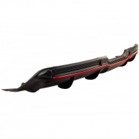 Диффузор заднего бампера "Барс" в стиле "Спорт" Лада Веста седан, СВ универсал (черный лак)