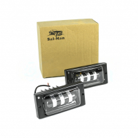 Светодиодные (двухрежимные) противотуманные фары (ПТФ) "Sal-Man" (40W, 3 линзы) ВАЗ 2110-12, 2113-15 (белый/LIME)