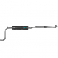 Резонатор (глушитель дополнительный) с бочкой "LECAR" Лада Гранта, Калина-2 (под стандарт) (с гофрой) (LECAR015342702)