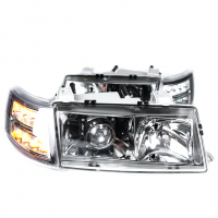 Фары передние BI-LED (хром) ВАЗ 2110, 2111, 2112 (тонированный "BMW" повторитель)