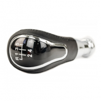 Ручка КПП "Sal-man" в стиле "Веста" под кулису (прямоугольный шток, вставка хром, эко-кожа с прострочкой)