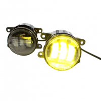 Светодиодные (двухрежимные) противотуманные фары (ПТФ) "Sal-Man" "3 линзы" Лада Веста, Икс-рей, Урбан, Гранта ФЛ (белый/желтый)