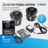 Сопла воздуховодов (дефлекторы) (с RGB пультом, черные) (2 шт)
