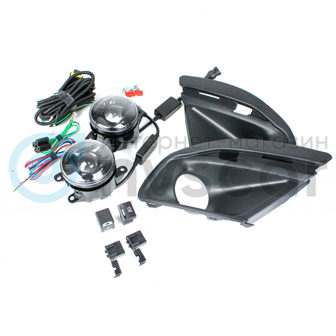 Полный установочный комплект противотуманных фар (ПТФ) "ZMB" "WD-174" Лада Гранта ФЛ