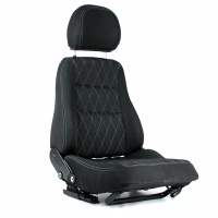 Переднее водительское тканевое сиденье Ромб с обогревом и салазками ВАЗ 2109, 21099, 2114, 2115