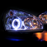 Фары передние с линзой BI-LED и ангельскими глазками Лада Приора (хром)