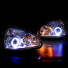 Фары передние с линзой BI-LED и ангельскими глазками Лада Приора (хром)