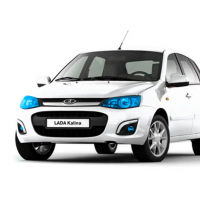 Пленка на передние фары защитная антигравийная Лада Калина-2