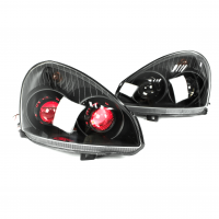 Фары передние с линзами "дьявольские глазки" Лада Приора (черные)