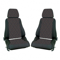 Комплект тканевых передних сидений Ромб с обогревом и салазками ВАЗ 2108, 2113