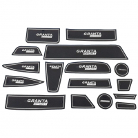 Силиконовые коврики на панель приборов Лада Гранта (белые) (pg2167)