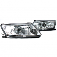 Фары передние хромированные с би-линзой Лада Гранта