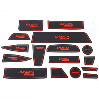 Силиконовые коврики на панель приборов Лада Гранта (красные) (pg2164)