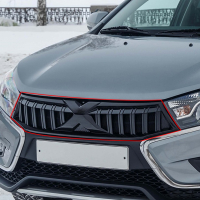 Решетка радиатора Икс-Кросс Лада Веста Кросс, Веста СВ Кросс (черная матовая)