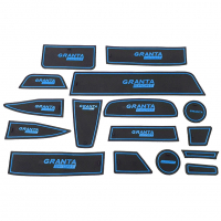 Силиконовые коврики на панель приборов Лада Гранта (синие) (pg2165)