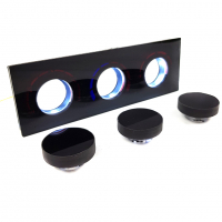 Облицовка блока управления отопителем (светодиодная) ВАЗ 2110, 2111, 2112 с евро-панелью (с красной LED подсветкой)